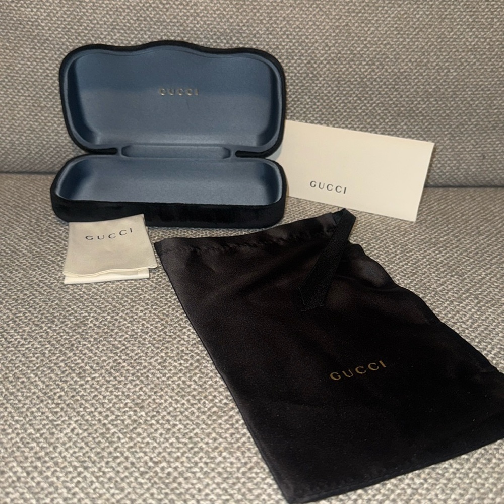 Gucci Authentic Black large Sunglasses Case Set